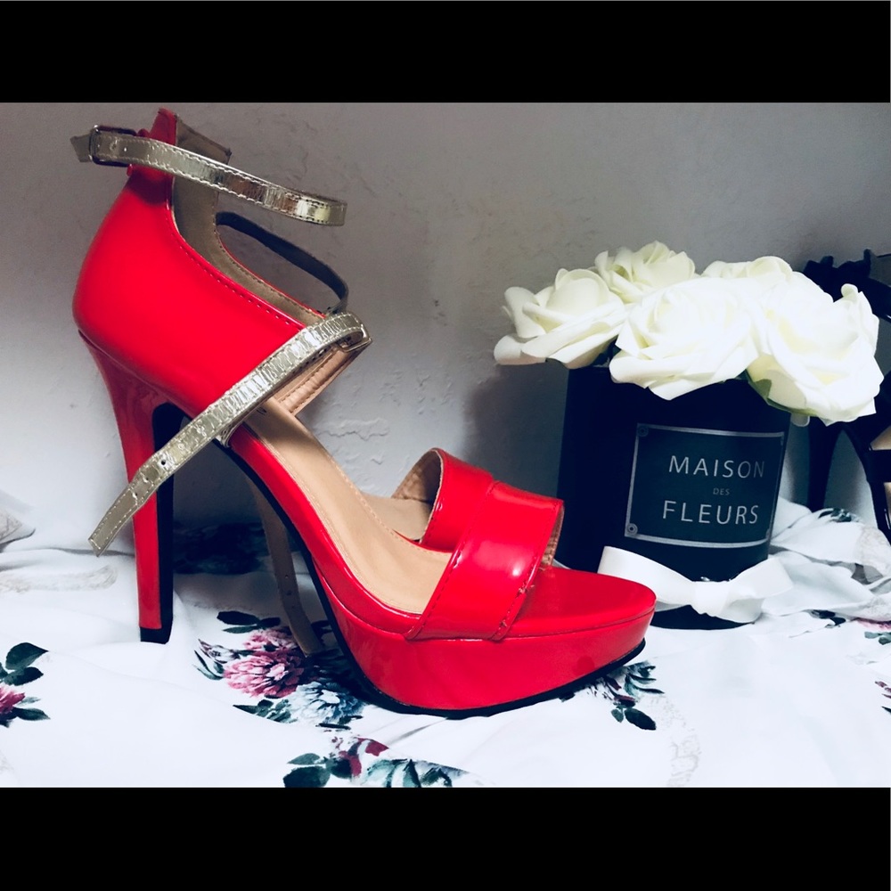 Red and gold heels